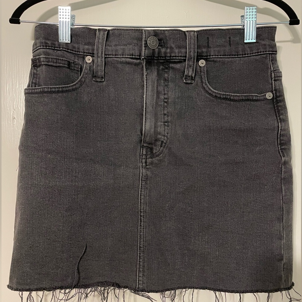 Madewell black denim skirt